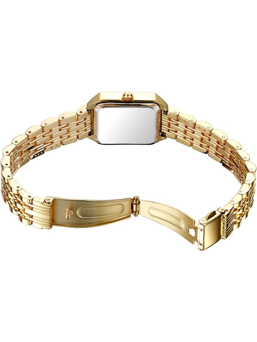 Women's Gold Green Adjustable Alloy Bracelet Vintage Arabic Numeral Dial Watch - Picture 4 of 6